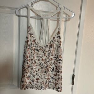 Like new Anthropologie tiny Gwen sequin tank size medium cream color racer back
